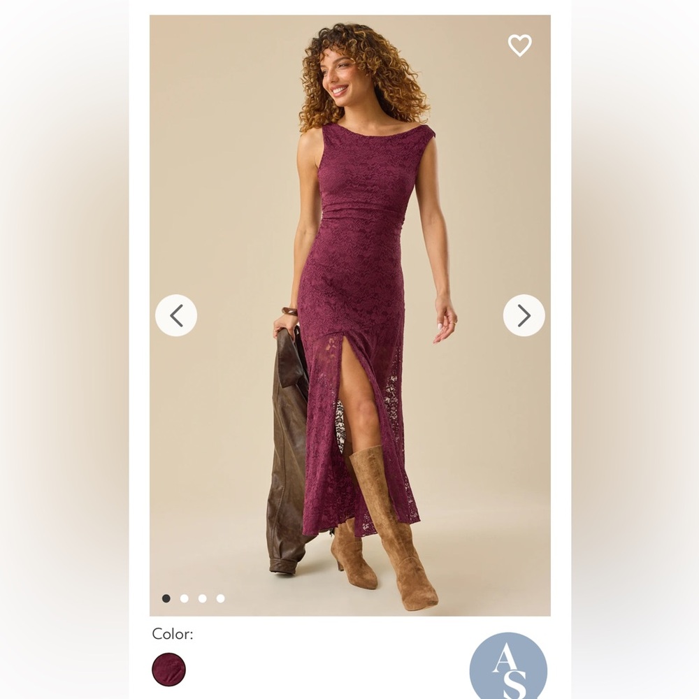 Altar'd State Plum Lace Midi Dress